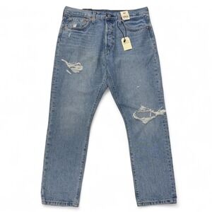 Levis 501 Premium Skinny Jeans Mens 32 x 28 Blue Big E NWT Button Fly Cotton